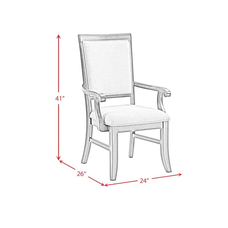 Phillipe Dining Arm Chair with Grey Fabric in Cherry (2 Per Carton)