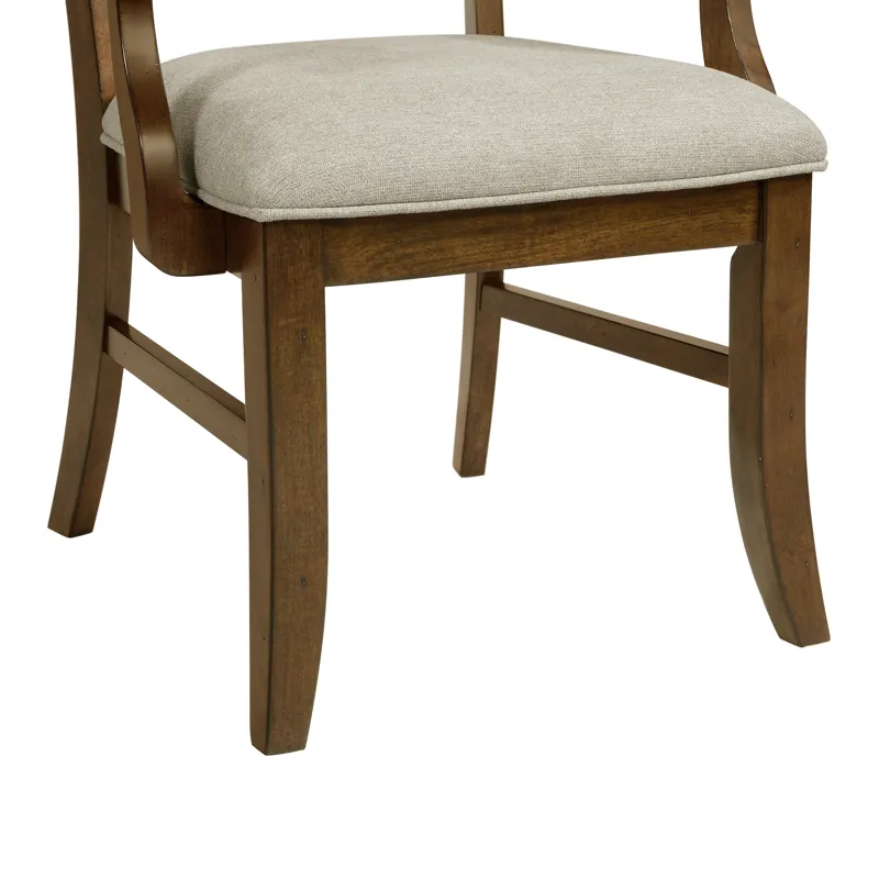 Phillipe Dining Arm Chair with Grey Fabric in Cherry (2 Per Carton)