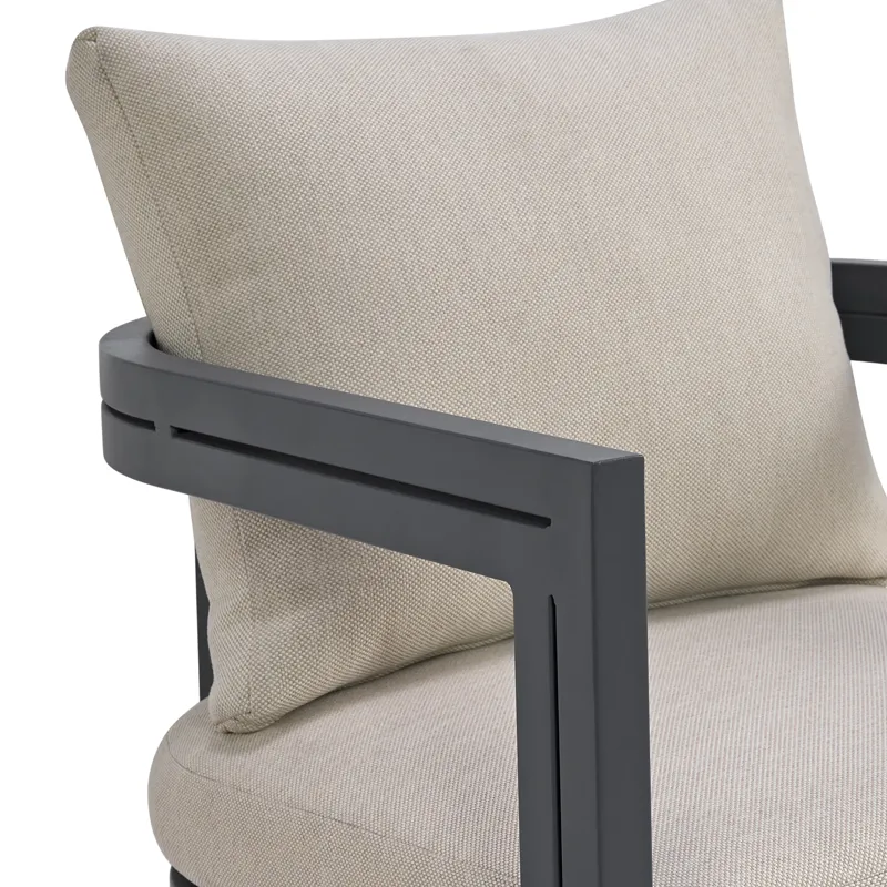 Playa Dining Chair - Dark Grey and Olefin Beige (2 Per Carton)