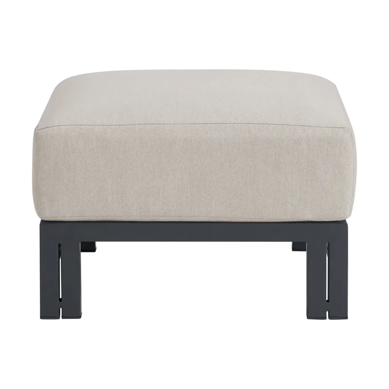 Playa Ottoman - Dark Grey and Olefin Beige