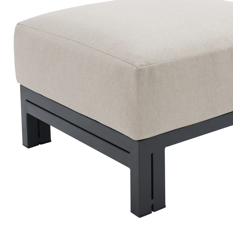 Playa Ottoman - Dark Grey and Olefin Beige