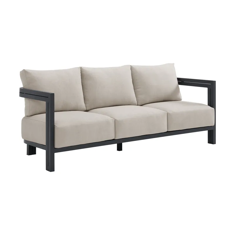 Playa Sofa - Dark Grey and Olefin Beige with 2 Pillows