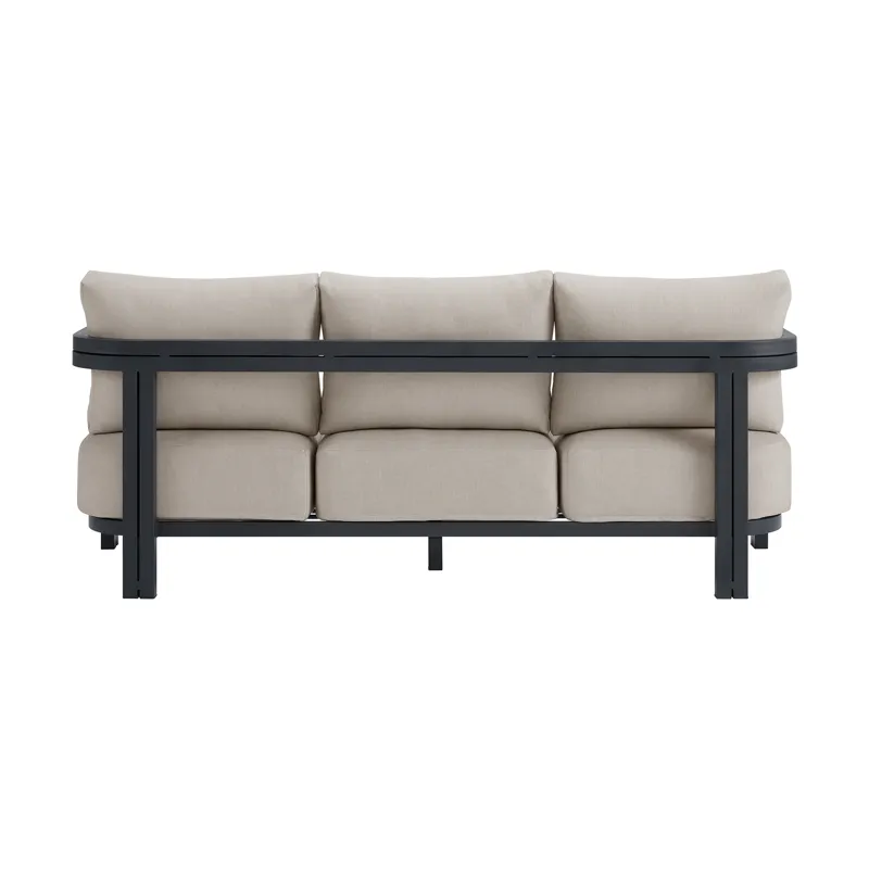 Playa Sofa - Dark Grey and Olefin Beige with 2 Pillows