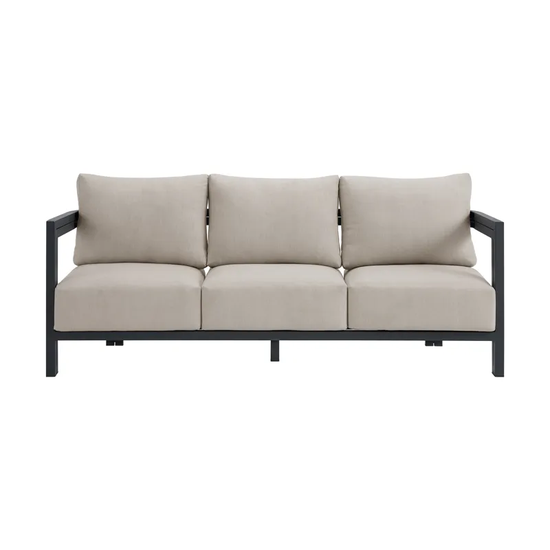 Playa Sofa - Dark Grey and Olefin Beige with 2 Pillows