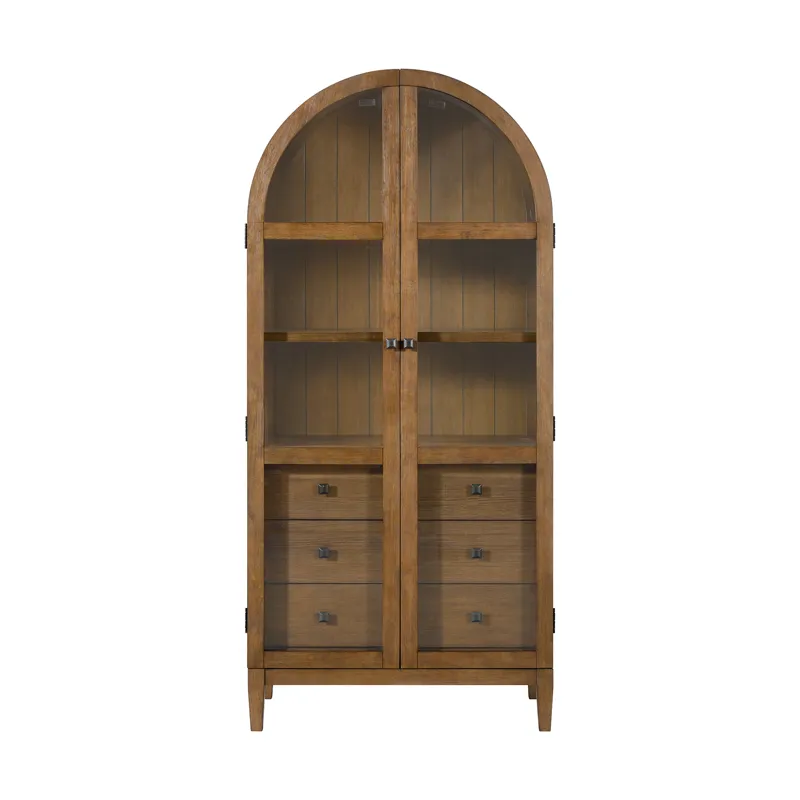 Portico Display Cabinet in Brown Oak