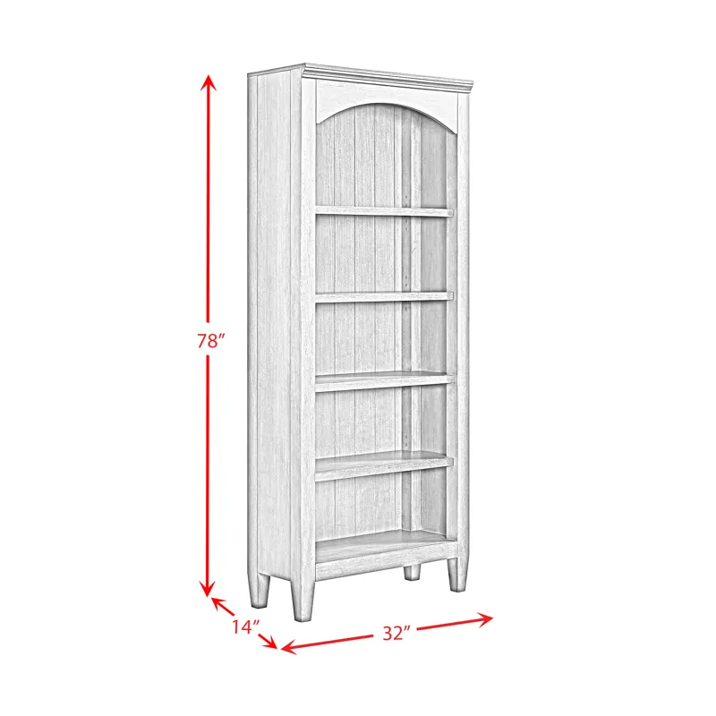 Portico Open Bookcase in Brown Oak
