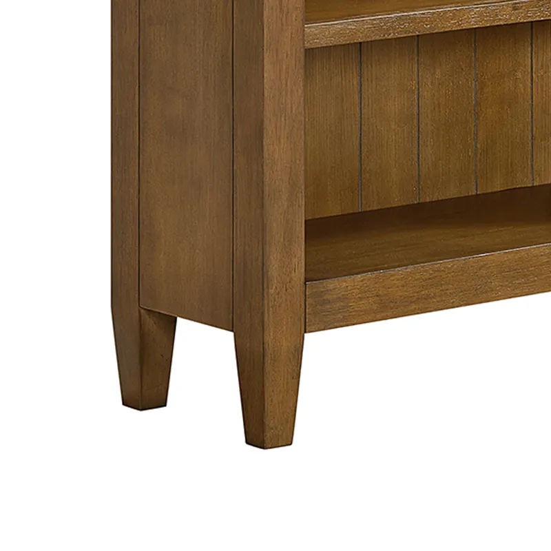 Portico Open Bookcase in Brown Oak