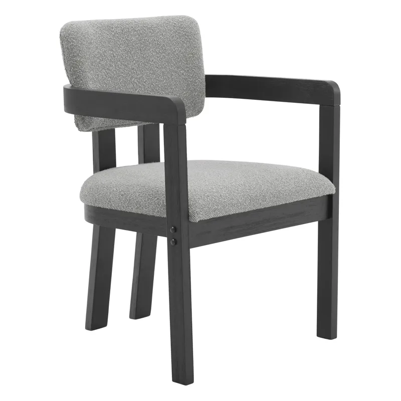 Portland Arm Chair with Grey Fabric (PGY1113-4) in Black (2 Per Carton)