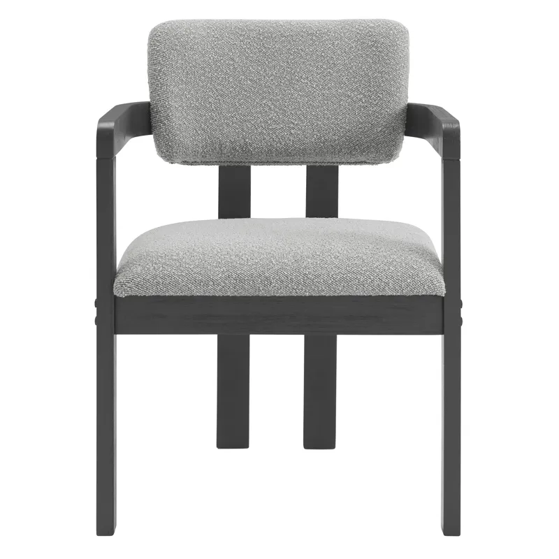 Portland Arm Chair with Grey Fabric (PGY1113-4) in Black (2 Per Carton)