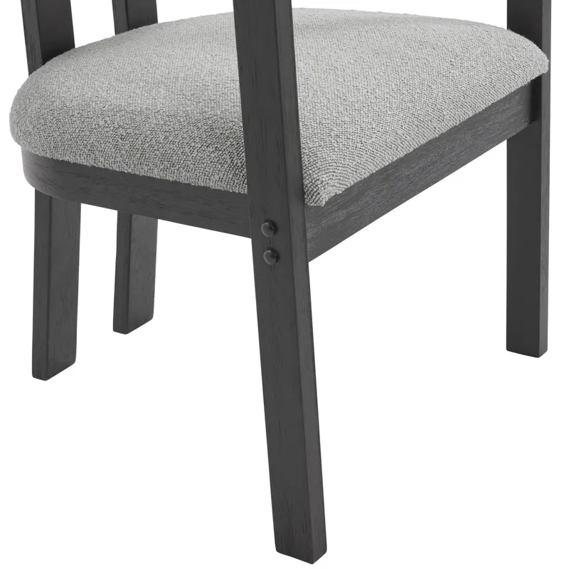 Portland Arm Chair with Grey Fabric (PGY1113-4) in Black (2 Per Carton)