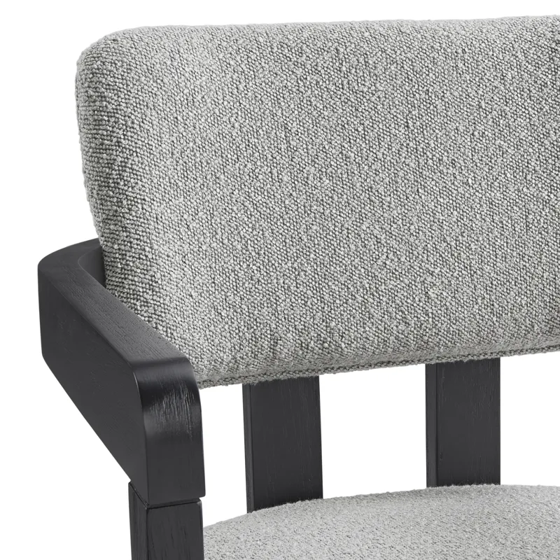 Portland Arm Chair with Grey Fabric (PGY1113-4) in Black (2 Per Carton)