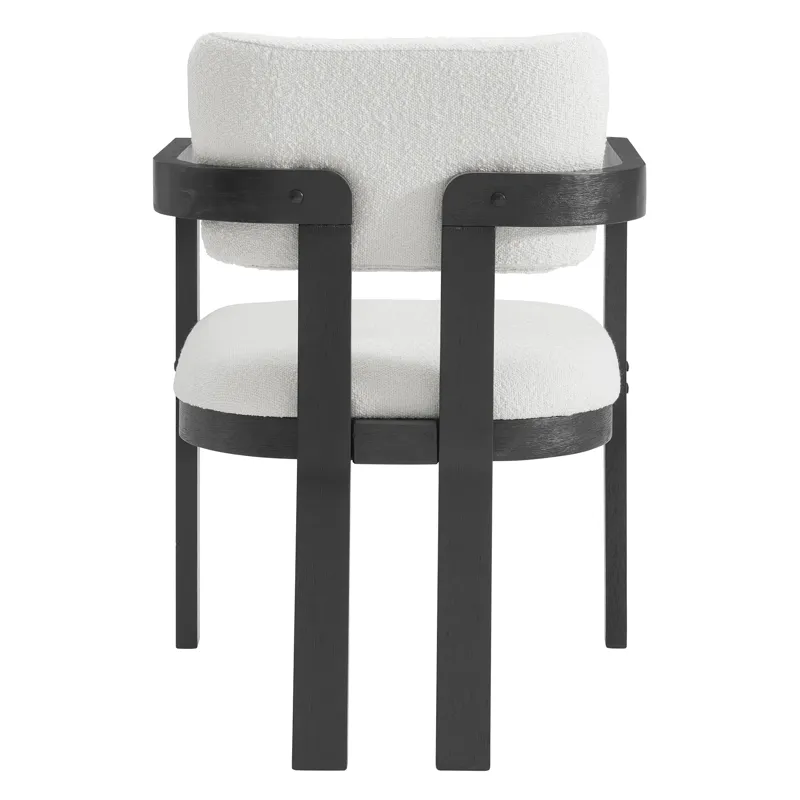 Portland Arm Chair with Snow White Fabric in Black (2 Per Carton)