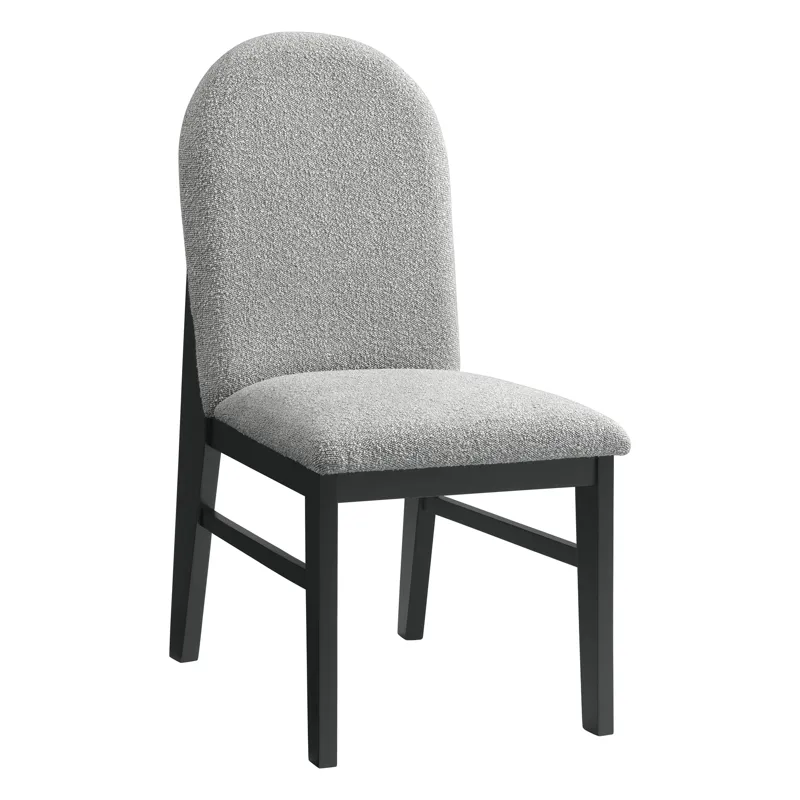 Portland Round Back Side Chair with Grey Fabric (PGY1113-4) in Black (2 Per Carton)