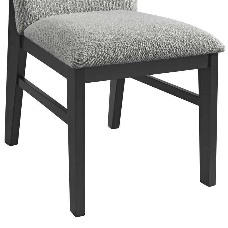 Portland Round Back Side Chair with Grey Fabric (PGY1113-4) in Black (2 Per Carton)