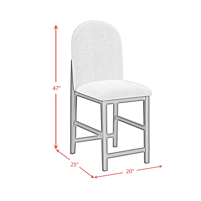 Portland Round Back Barstool with Grey Fabric in Black