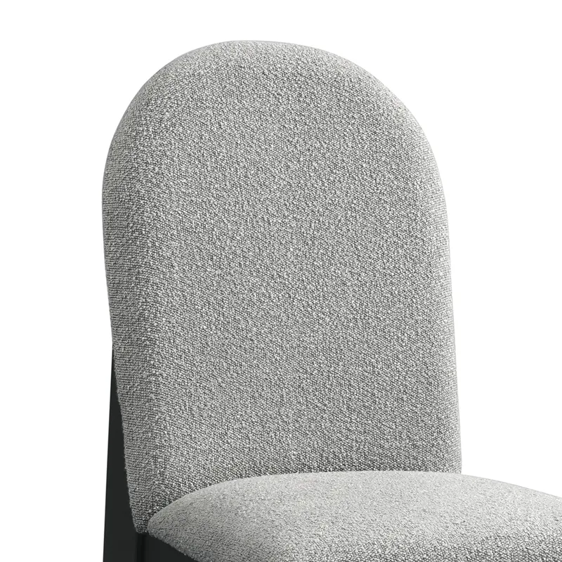 Portland Round Back Side Chair with Grey Fabric (PGY1113-4) in Black (2 Per Carton)