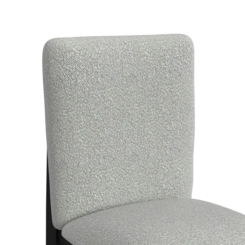 Portland Square Back Counter Stool with Grey Fabric in Black