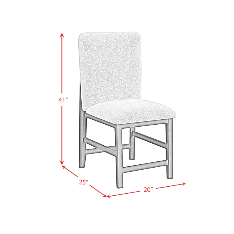 Portland Square Back Counter Stool with Grey Fabric in Black