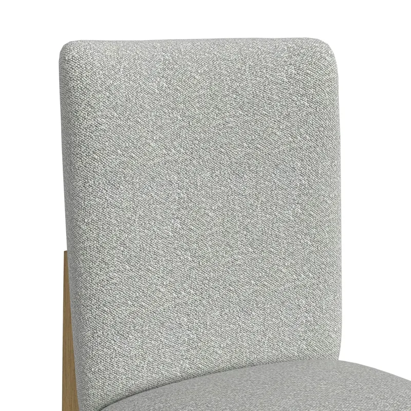 Portland Square Back Dining Side Chair with Grey Fabric in Natural (2 Per Carton)