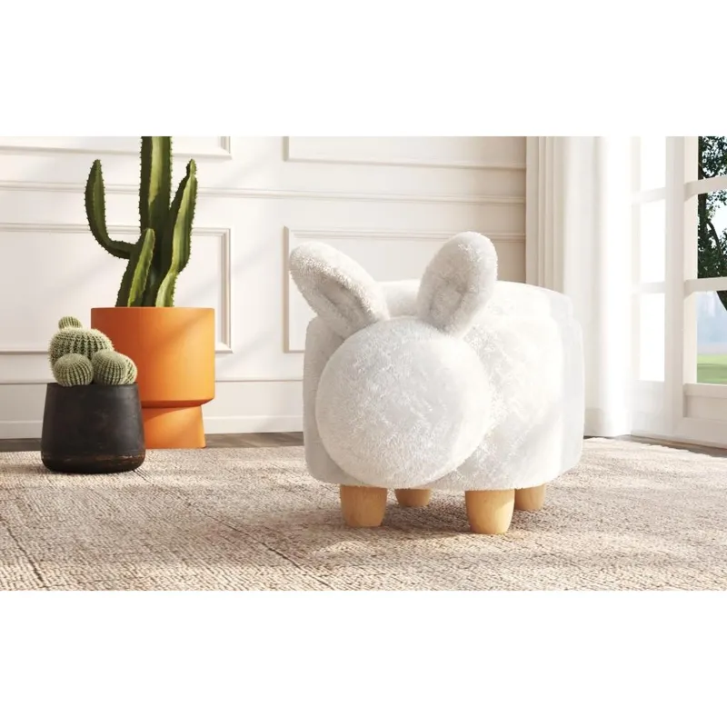 Animal Stools Rabbit Storage Stool in White