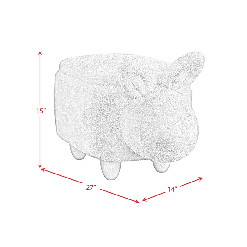 Animal Stools Rabbit Storage Stool in White