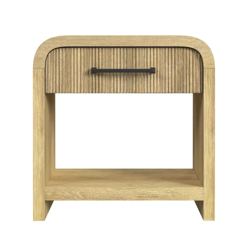 Ridgemont 1-Drawer Nightstand with USB in Natural