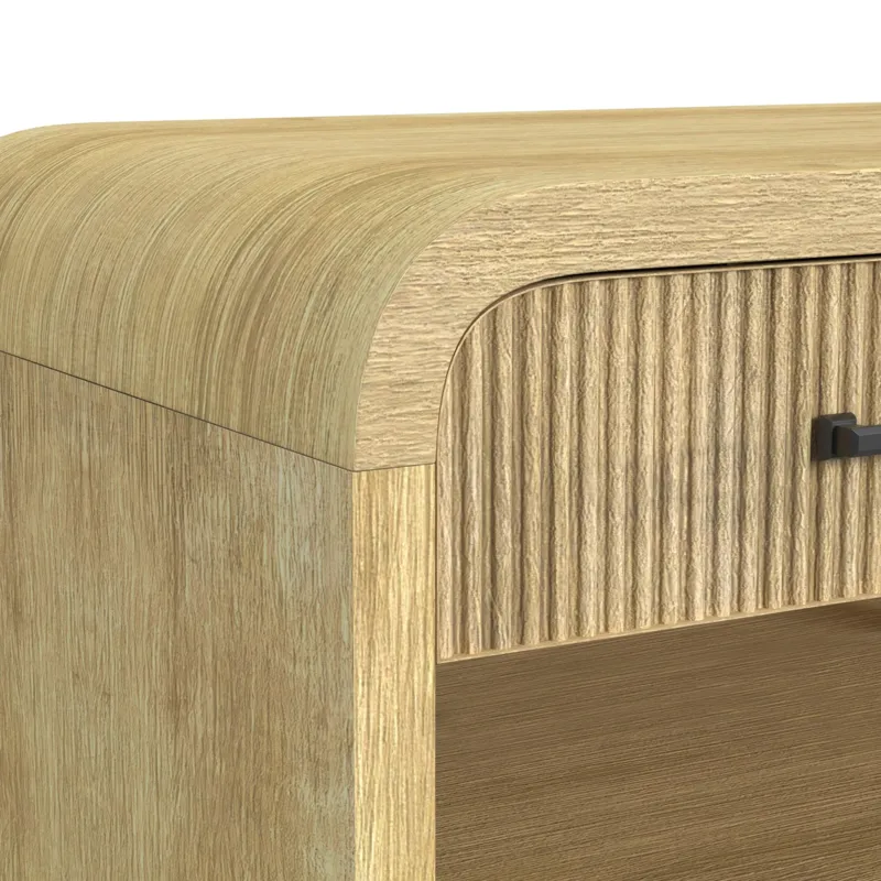 Ridgemont 1-Drawer Nightstand with USB in Natural