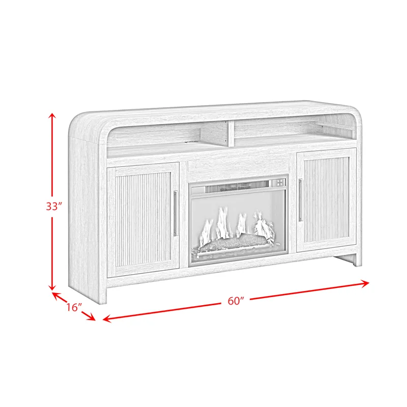 Ridgemont Complete Fireplace Cabinet in Black with Grain - Single Pack