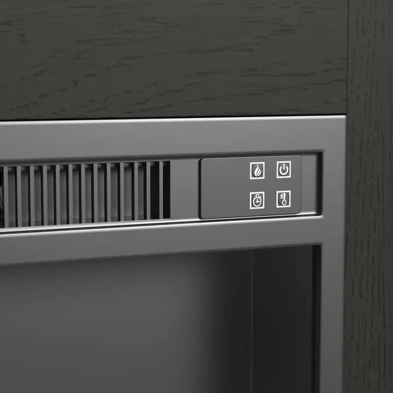 Ridgemont Complete Fireplace Cabinet in Black with Grain - Single Pack