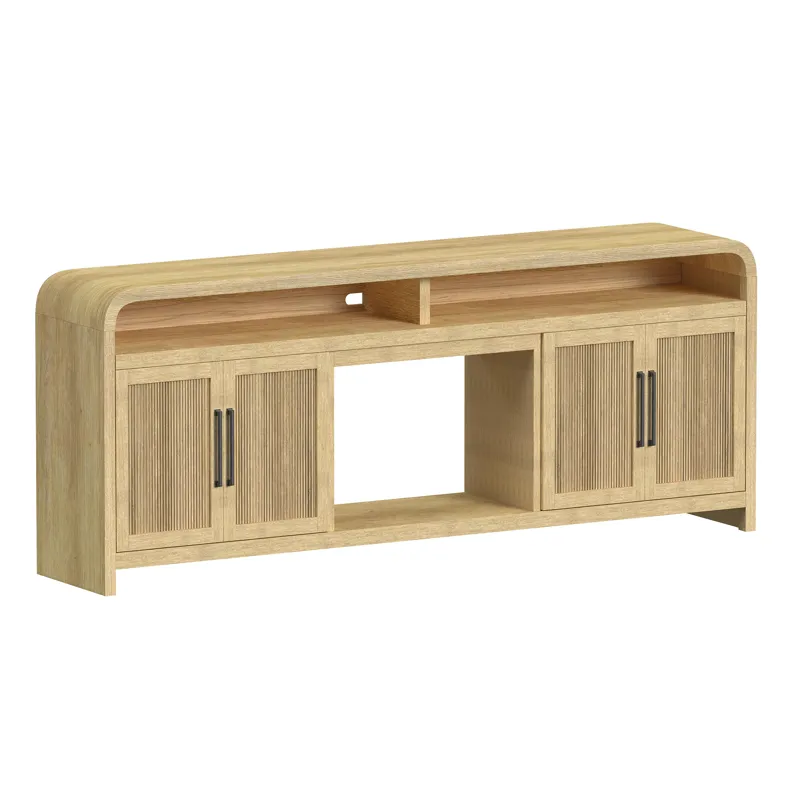Ridgemont 82\" TV Console without Fireplace Insert in Natural