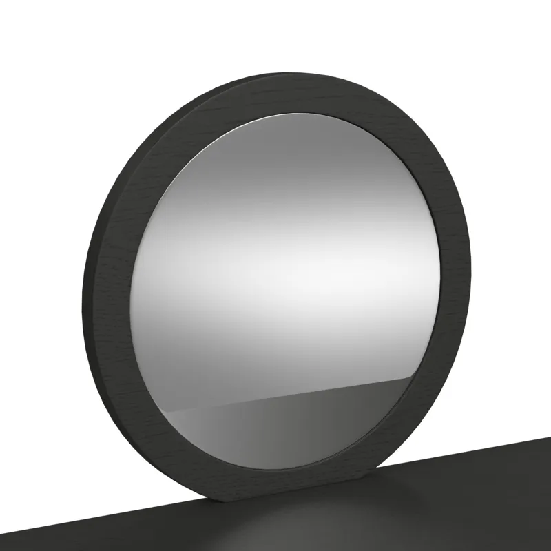 Ridgemont Dressing Table and Mirror in Black with Grain