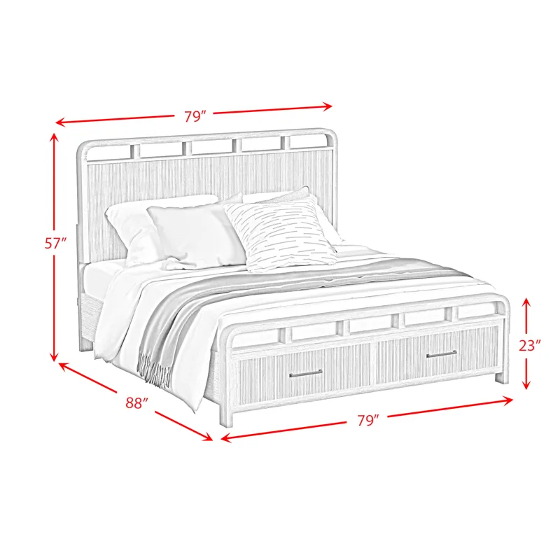 Ridgemont King Storage Bed in Black with Grain