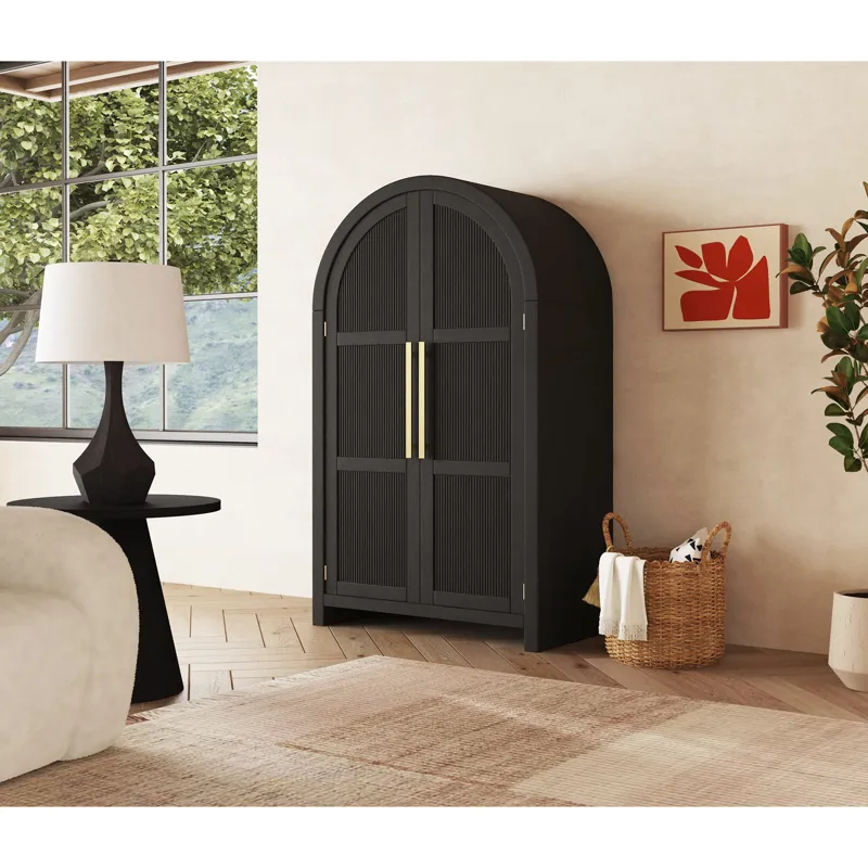 Ridgemont Large Bookcase in Black with Grain