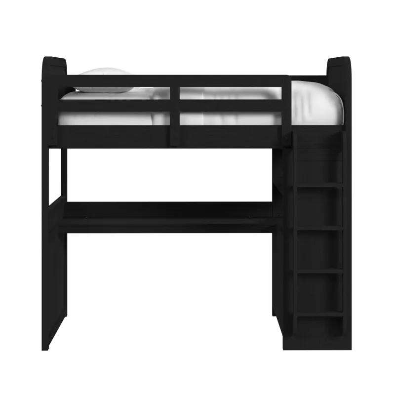 Ridgemont Loft Complete Bunk Bed in Black with Grain