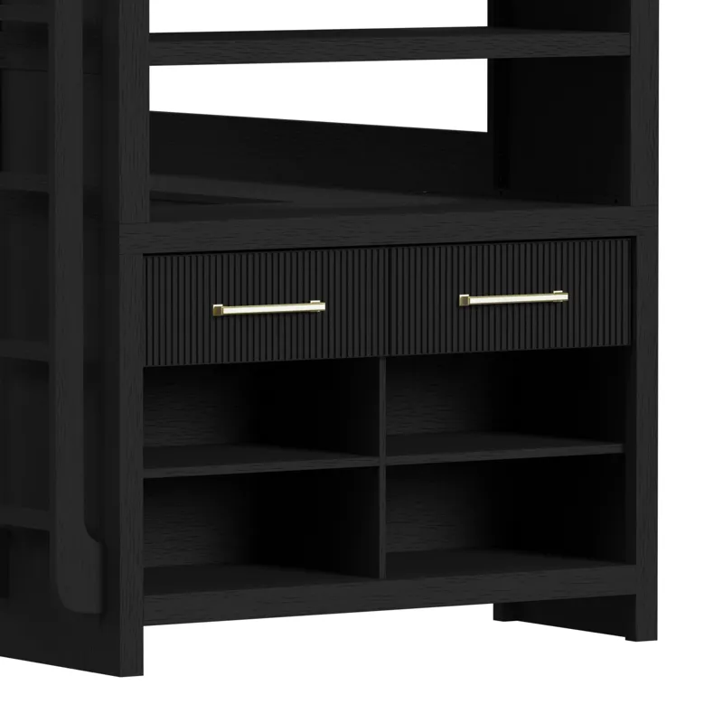 Ridgemont Loft Complete Bunk Bed in Black with Grain