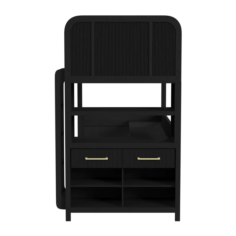 Ridgemont Loft Complete Bunk Bed in Black with Grain