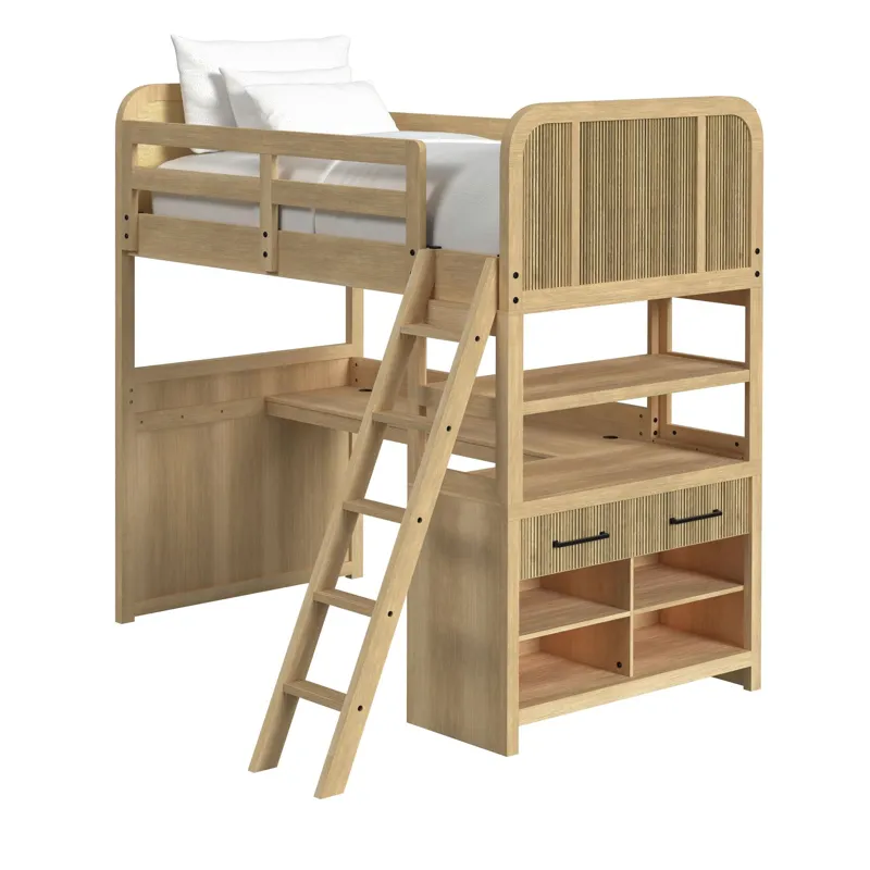Ridgemont Loft Complete Bunk Bed in Natural