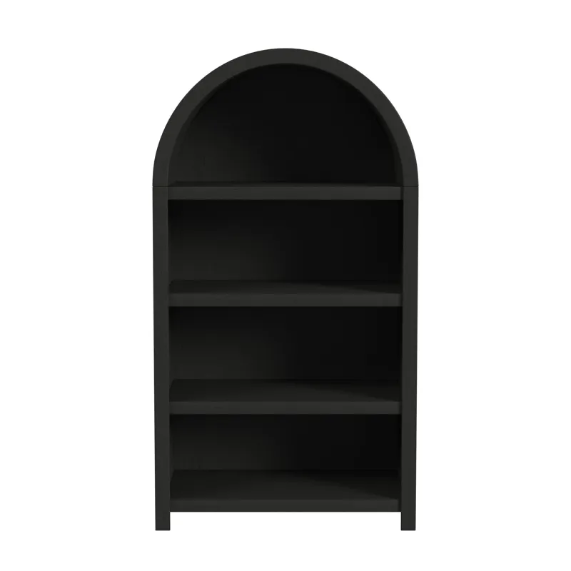 Ridgemont Open Bookcase in Black with Grain