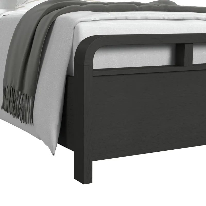 Ridgemont Full Panel Bed in Black with Grain