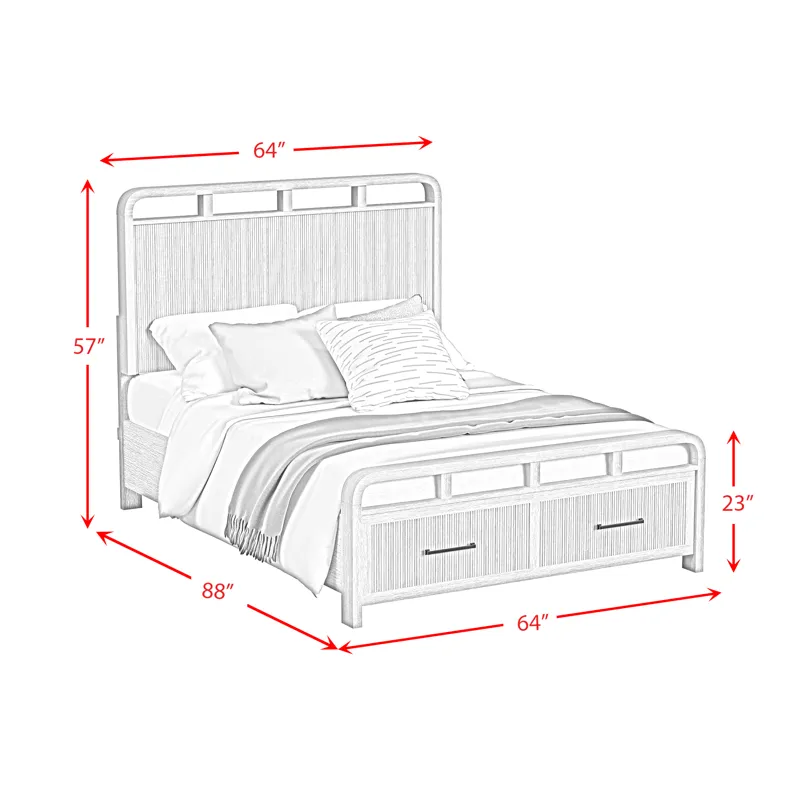 Ridgemont Queen Storage Bed in Black with Grain