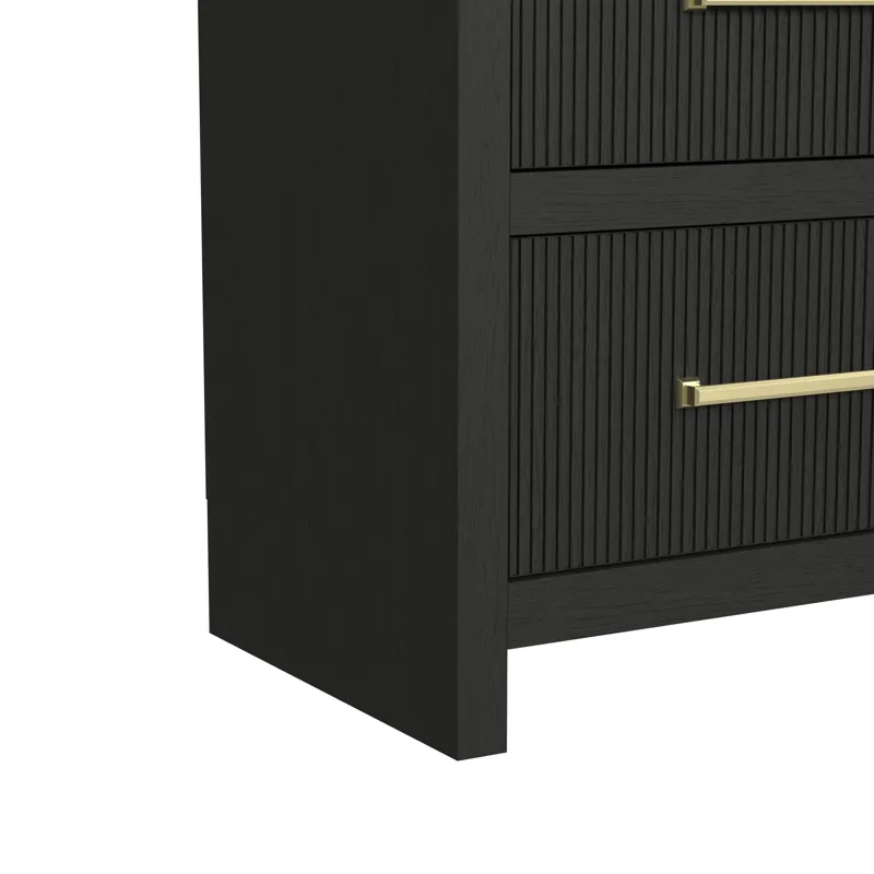 Ridgemont Side Piers in Black with Grain