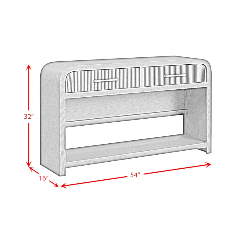 Ridgemont Sofa Table with Bottom Shelf in Natural