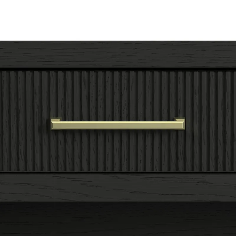 Ridgemont Sofa Table with Bottom Shelf in Black with Grain