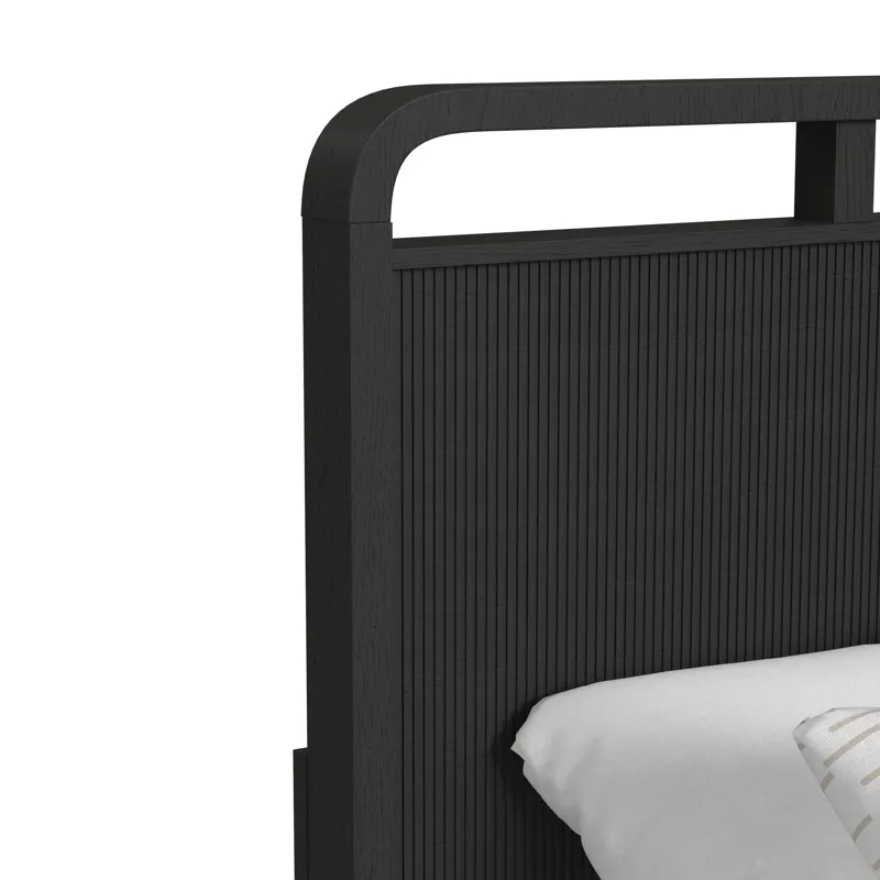 Ridgemont Twin Storage Bed in Black with Grain