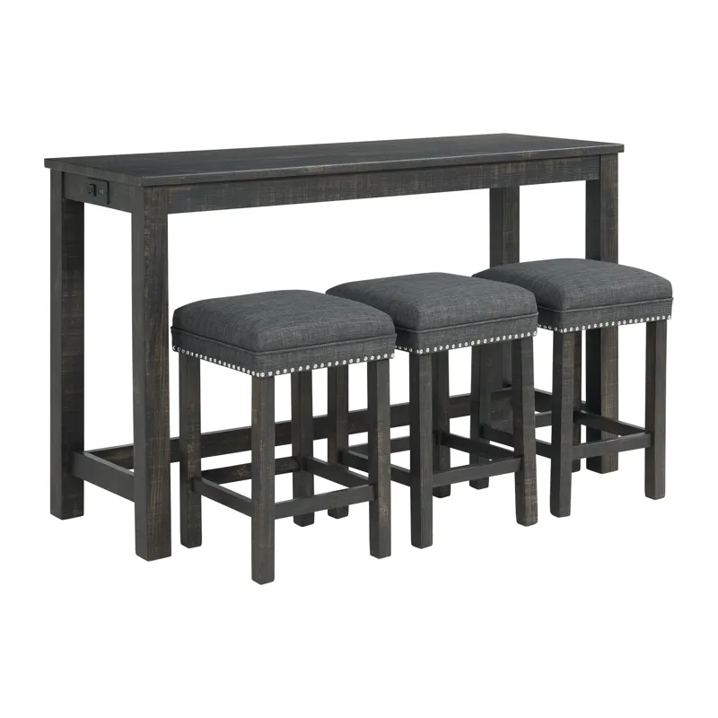River Loft River Occasional Bar Table Single Pack Grey (Table + Three Stools)