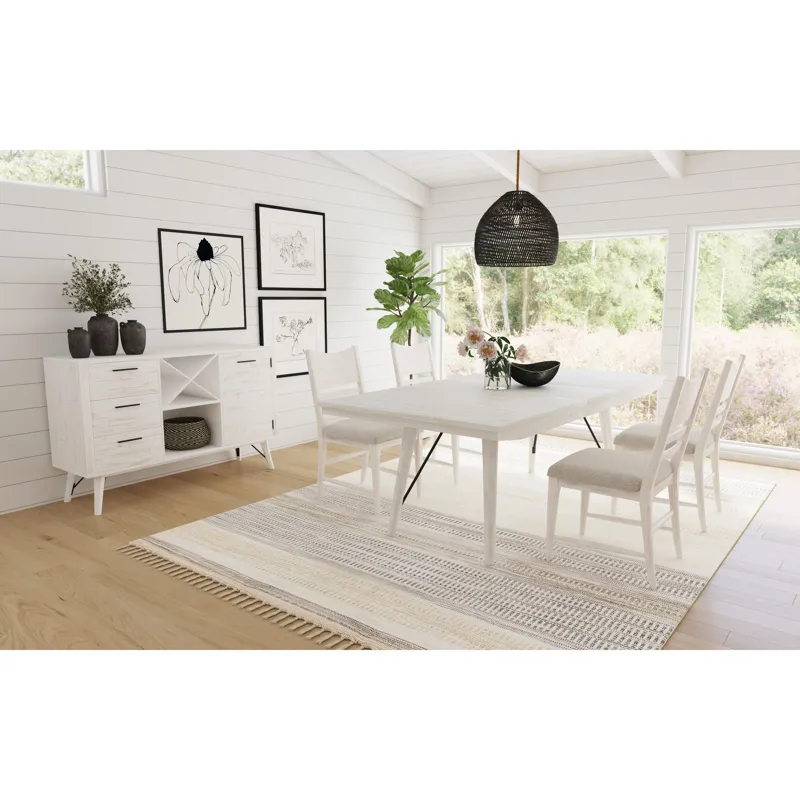 Rogen Rustic Dining Table with 18\" Leaf in Rustic White