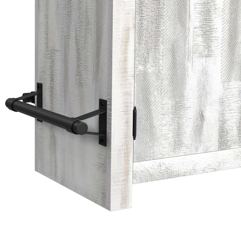 Rogen Rustic Bar Table with Ice Tray, USB and Power in Rustic White