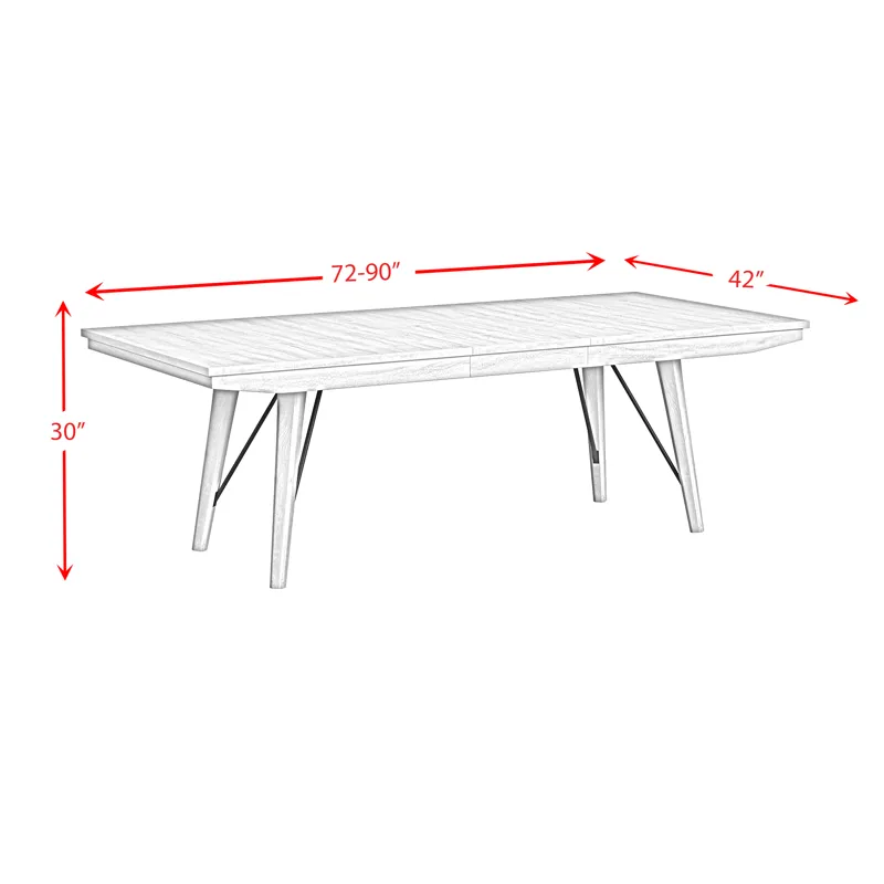 Rogen Rustic Dining Table with 18\" Leaf in Rustic White