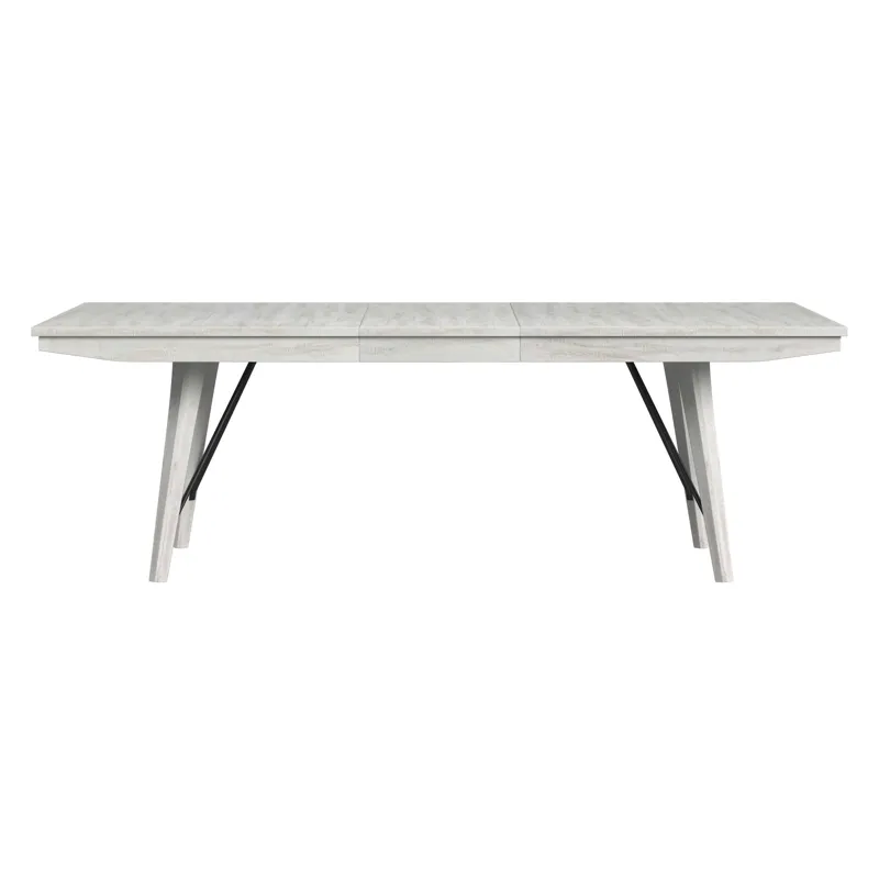 Rogen Rustic Dining Table with 18\" Leaf in Rustic White