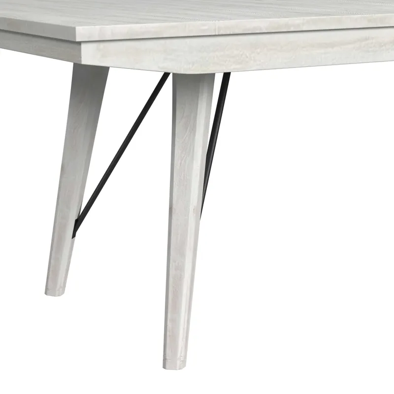 Rogen Rustic Dining Table with 18\" Leaf in Rustic White